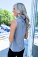 Active Basic | Active USA - Sleeveless Turtle Neck Soft Knit Top, Grey (Ships in 1 week)