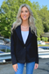 26 International - Ponte One Button Front /w Patch Pocket Blazer, Black