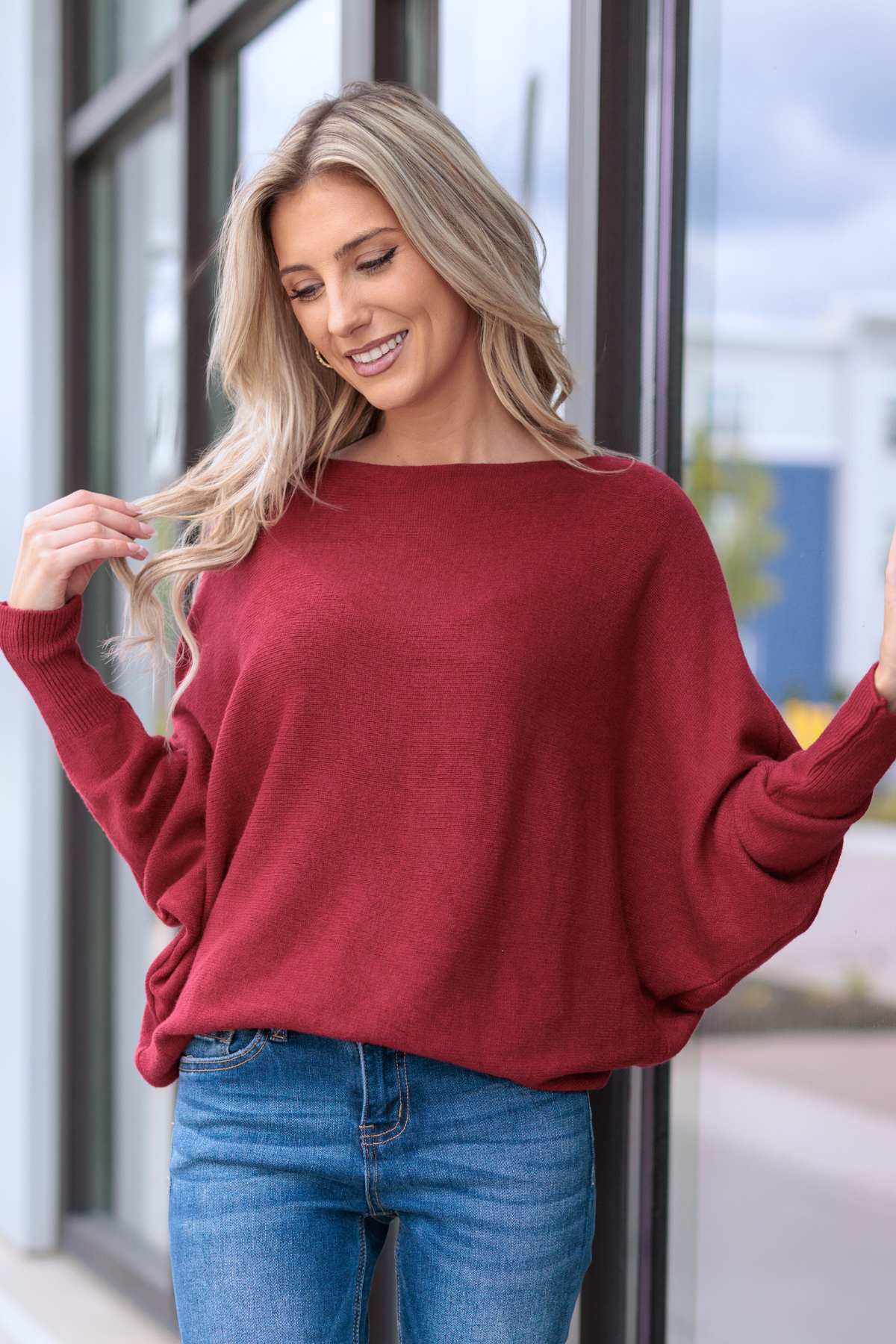 THE PERFECT CASHMERE BLEND SWEATER, Bordeaux   (IN STOCK!)