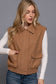 Active USA - Notched Collar Soft Felt Zip Up Vest
