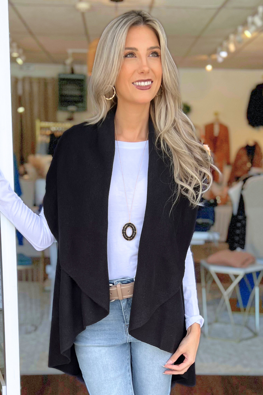 Can't Miss Me Wrap/Vest, Black (SHIPS IN 1-2 WEEKS)
