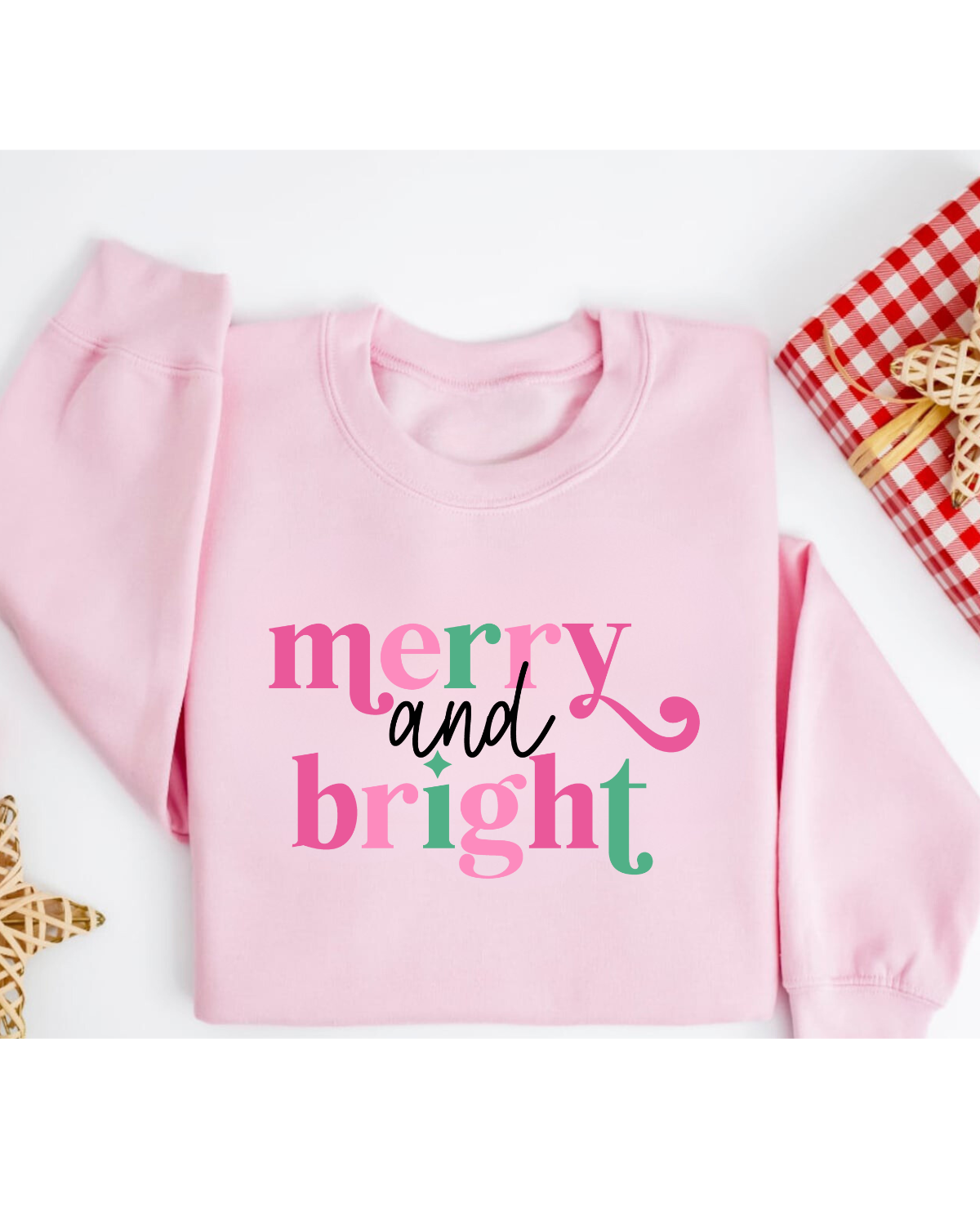 Merry & Bright Pink/Green, Sweatshirt