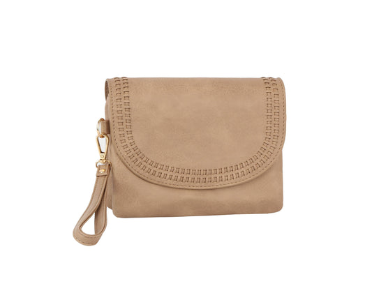 HR CORP - Metro Muse front flap whip-stitching detailed crossbody bag