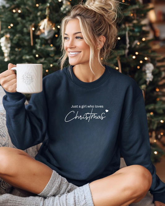 Just a Girl Who Loves Christmas Script, Sweatshirt