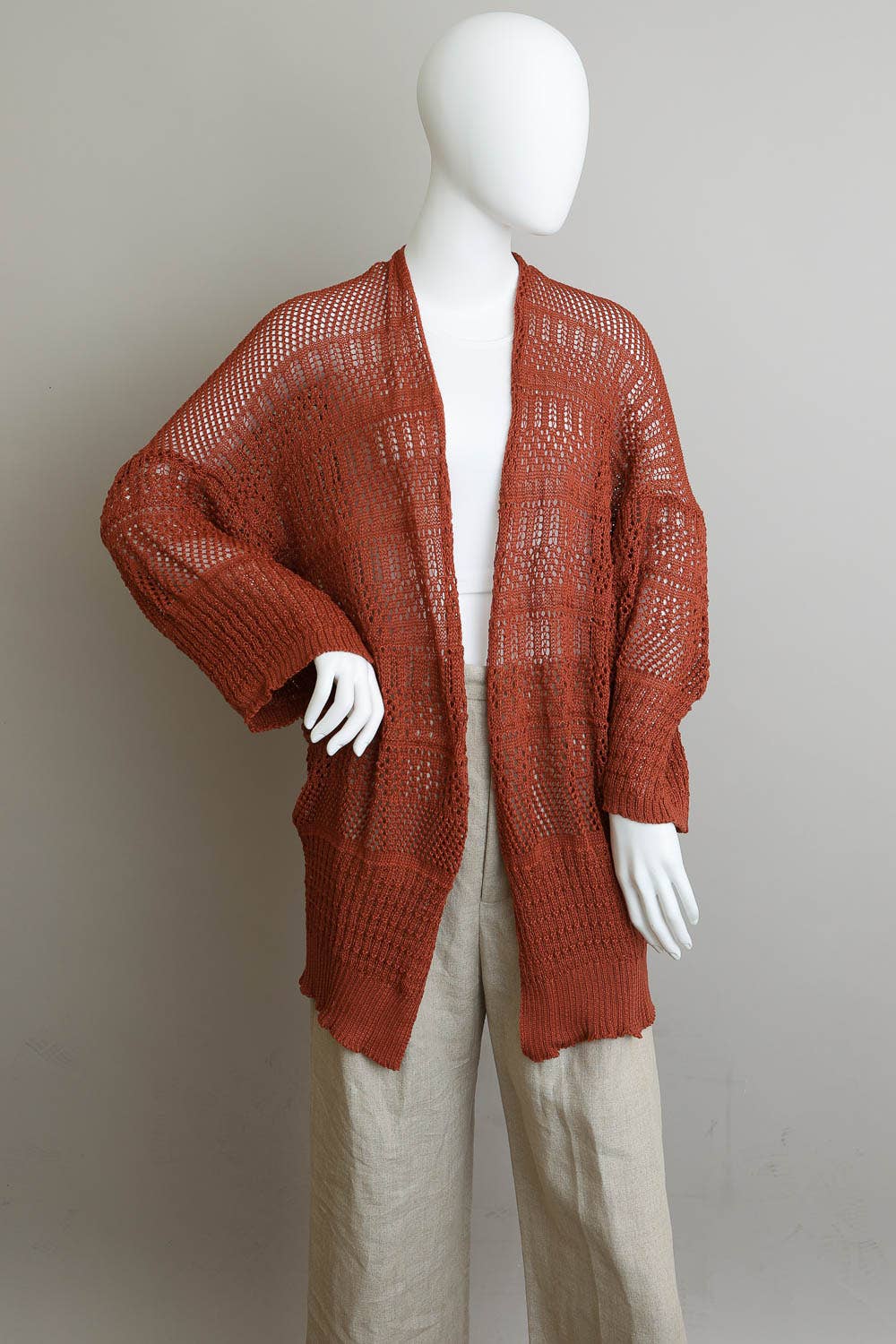 Leto Accessories - Relaxed Fit Boutique Cardigan | Fashionable Netted Knit 🌟