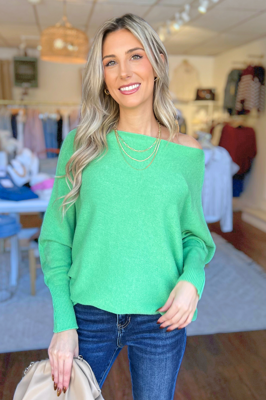 THE PERFECT CASHMERE BLEND SWEATER, Apple Green (IN STOCK)