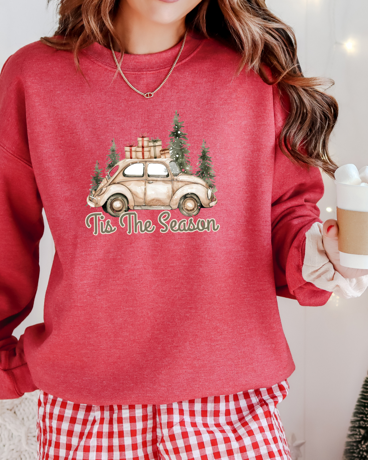 Vintage Beige Truck, Tis The Season, Super Soft Sweatshirt