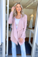 Mak - Long Sleeve Open Front Draped Sweater Cardigan, Mauve