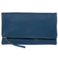 JNBFASHION.COM - Women's Vegan Leather Zipper Foldover Clutch Purse with Tass
