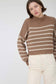 Blu Pepper - STRIPE MOCK NECK DROP SHOULDER KNIT SWEATER