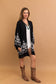Leto Accessories - Embroidered Floral Vine Lightweight Kimono - Bell Sleeves