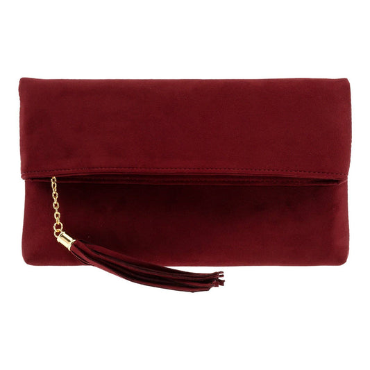 JNBFASHION.COM - Faux Micro Suede Foldover Clutch