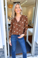 Blu Pepper - FLORAL SCALLOP TRIM LONG SLEEVE HALF BUTTON TOP
