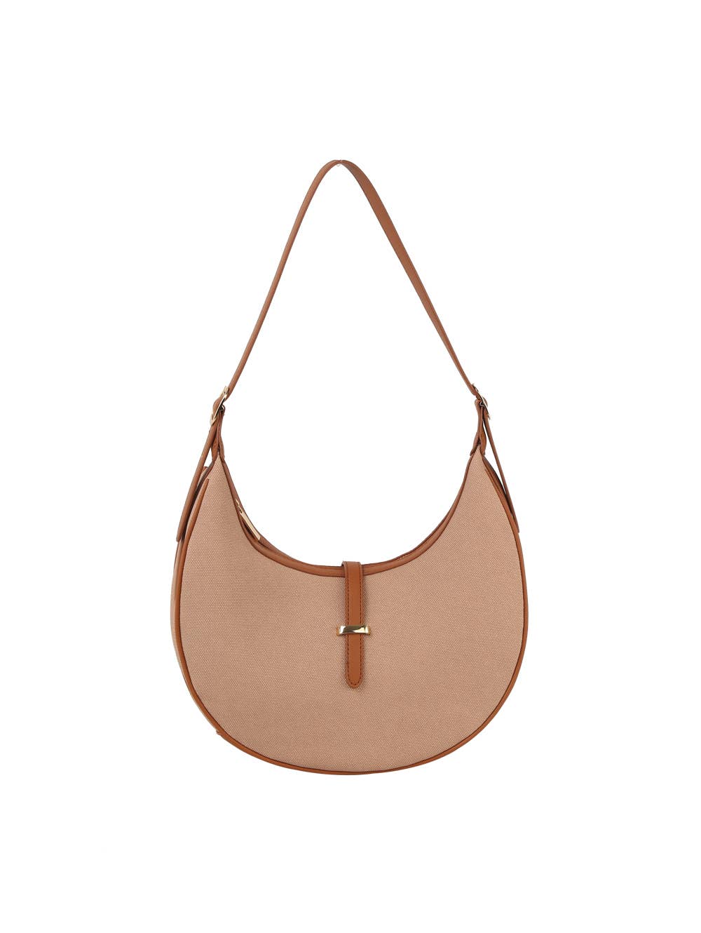 HR CORP - Calin collection Canvas Vegan Leather Crescent Shoulder bag