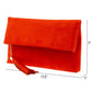JNBFASHION.COM - Faux Micro Suede Foldover Clutch