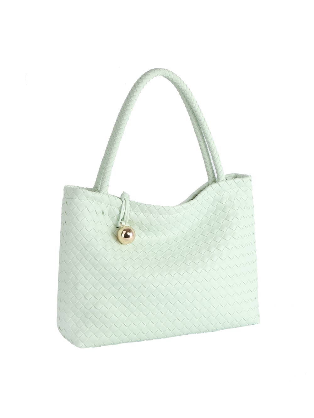 HR CORP - Ecostitch USA Women's Woven Shoulder Bag with Gold Accent