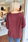 Mak - Boat Neck Bell Sleeve Pullover Sweater, Burgundy