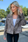 26 International - Leo Printed Nylon Like Crop Trench Jacket