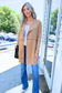 Active Basic | Active USA - Long Sleeve Front Two Zipper Detail Faux Suede Long Jacket