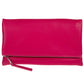 JNBFASHION.COM - Women's Vegan Leather Zipper Foldover Clutch Purse with Tass