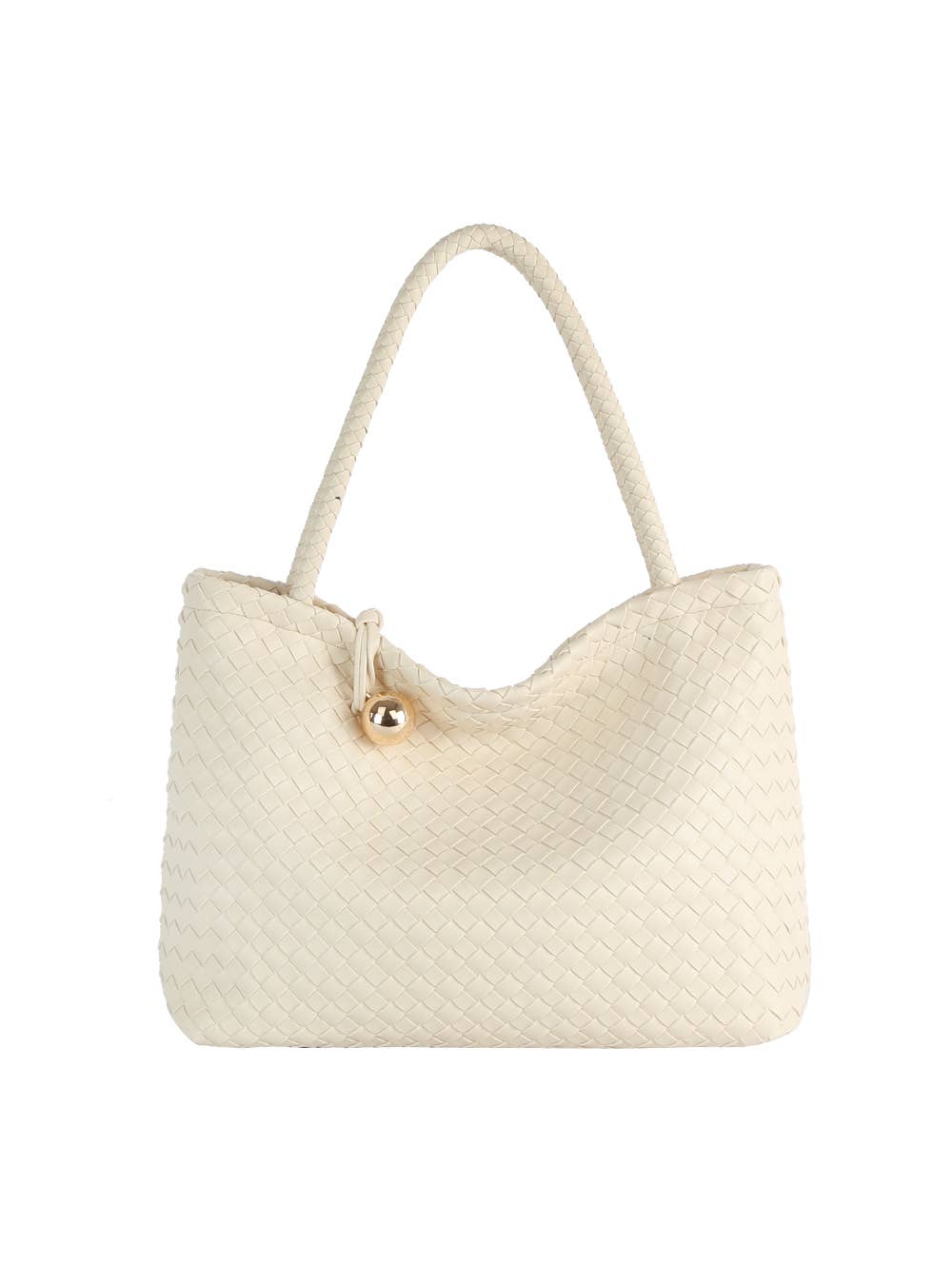HR CORP - Ecostitch USA Women's Woven Shoulder Bag with Gold Accent