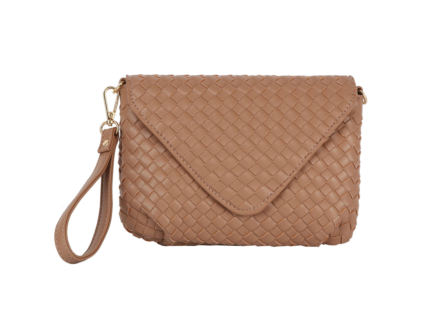 HR CORP - Ecostitch woven envelope clutch crossbody bag