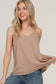Active Basic | Active USA - V-neck with back Cross Strap Woven Cami Top