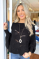 Open Knit Loose Knit Dolman Sweater, Black  (SHIPS IN 1-2 WEEKS)
