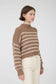 Blu Pepper - STRIPE MOCK NECK DROP SHOULDER KNIT SWEATER