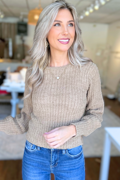 42 - Long Sleeve Crew Neck Cozy Sweater