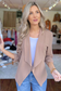 MOA COLLECTION - Casual Open Front Draped Solid Blazer Jacket, Black  (SHIPS IN 2-3 WEEKS)