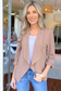 MOA COLLECTION - Casual Open Front Draped Solid Blazer Jacket, Black  (SHIPS IN 2-3 WEEKS)
