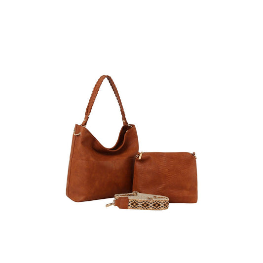 HR CORP - Calin 2in1 weaving top handle slouchy hobo