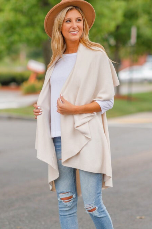 Can't Miss Me Wrap/Vest, Ivory (SHIPS IN 1-2 WEEKS)