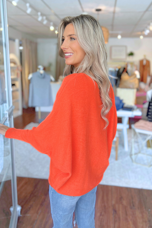 THE PERFECT CASHMERE BLEND SWEATER, Orange  (IN STOCK!)