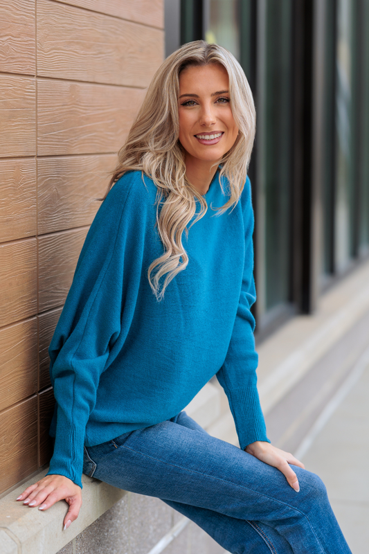 THE PERFECT CASHMERE BLEND SWEATER, Duck Blue (IN STOCK!)