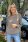 STACCATO - STRIPED WAFFLE SWEATER : CAPPUCCINO