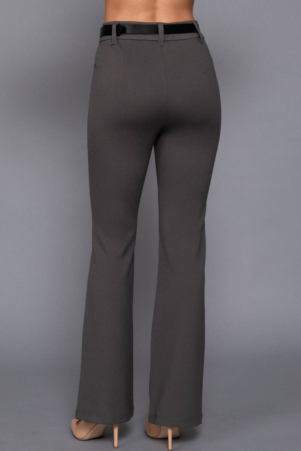 Active Basic | Active USA - Semi Flare Ponte Pants with Leather Belt