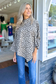 Cozy Leo Print Poncho, Beige (SHIPS IN 1 WEEK)