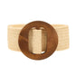 anbfashion - [RESTOCK] WOOD BUCKLE ELASTIC STRAW BELT