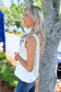Active USA - Sleeveless Turtle Neck Soft Knit Top, Ivory (Ships in 1 week)