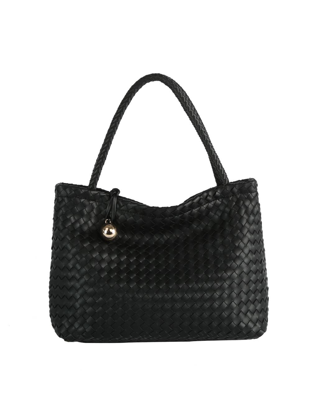 HR CORP - Ecostitch USA Women's Woven Shoulder Bag with Gold Accent