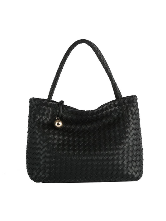 HR CORP - Ecostitch USA Women's Woven Shoulder Bag with Gold Accent