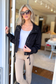 42P - Long Sleeve High Neck Short Twill Jacket