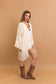 Leto Accessories - Embroidered Floral Vine Lightweight Kimono - Bell Sleeves