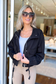 42P - Long Sleeve High Neck Short Twill Jacket