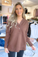 Fleece Half Snap Button Hooded Sweatshirt, Chocolate Brown