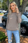 STACCATO - STRIPED WAFFLE SWEATER : CAPPUCCINO
