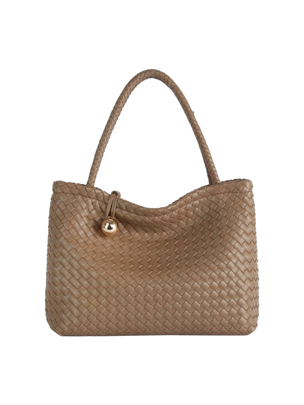 HR CORP - Ecostitch USA Women's Woven Shoulder Bag with Gold Accent