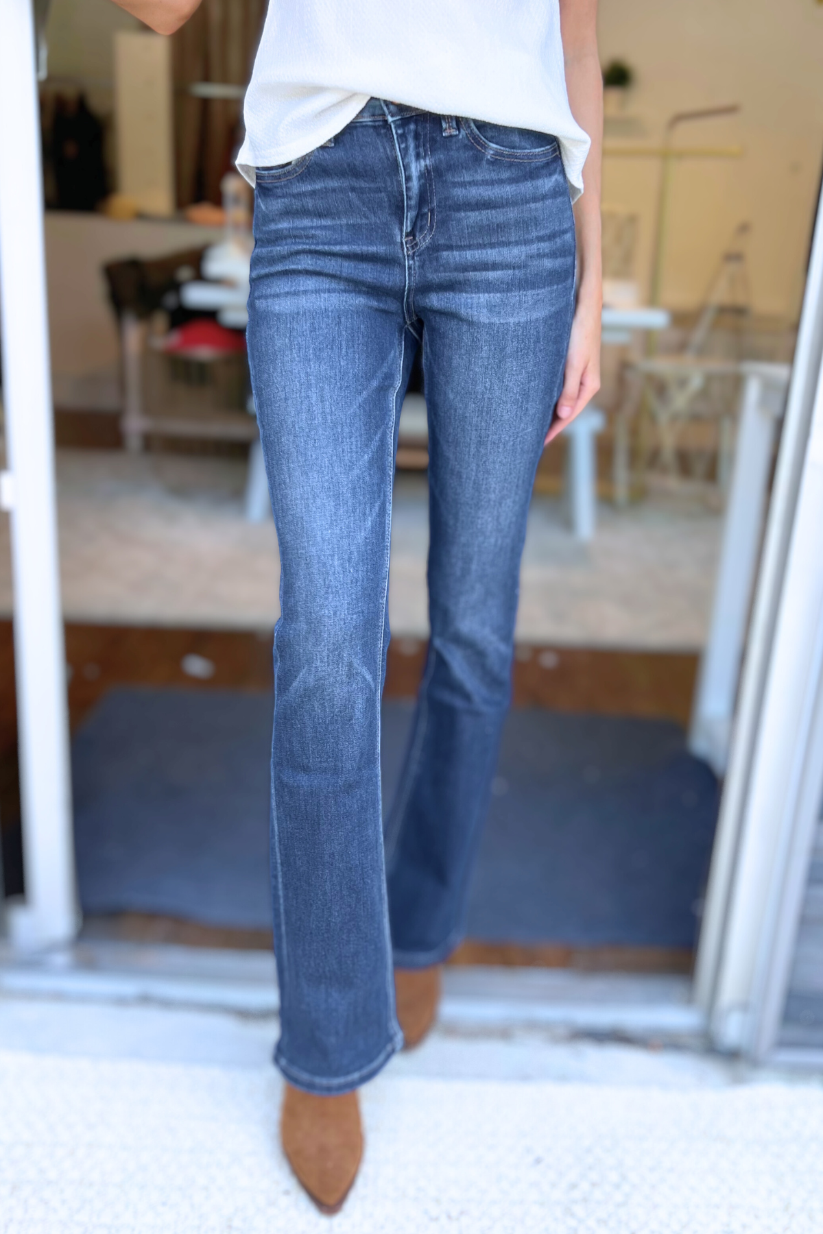 VERVET by FLYING MONKEY - HIGH RISE BOOTCUT JEANS